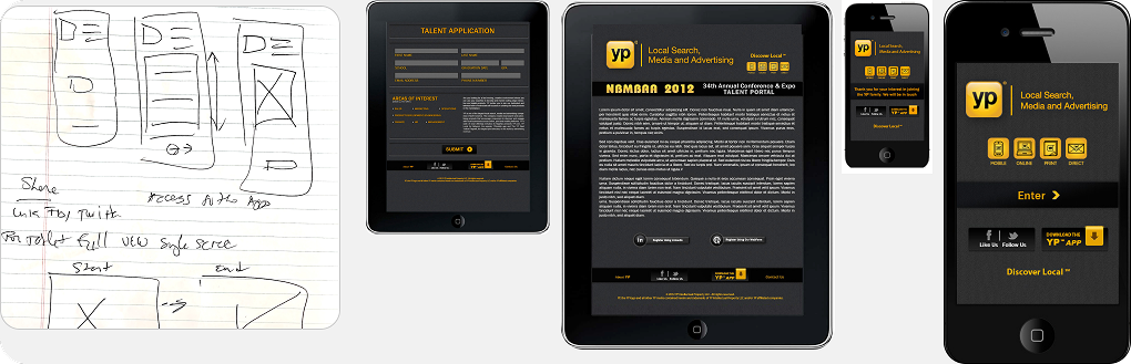 NBMBAA mobile recruitment app user flow registration process adaptive design mobile tablet desktop